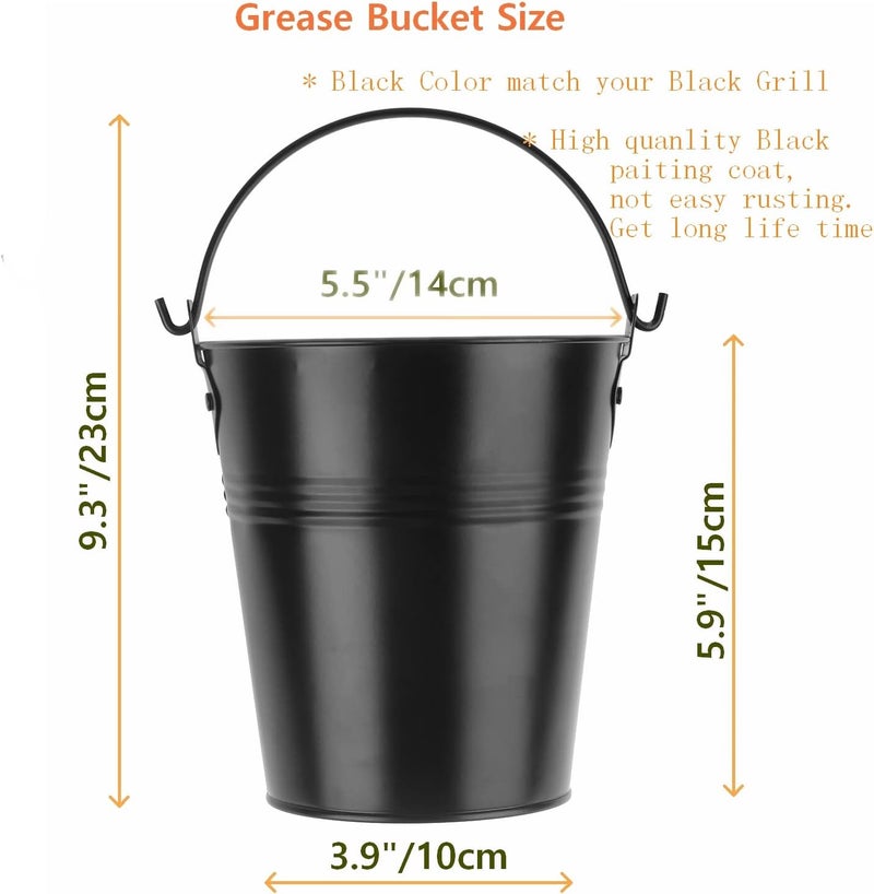 Firsgrill Grease Bucket & Liners Replacment Traeger Drips 20/22/34 Series, Pit Boss Z Grill, Green Mountain, etc Pellet Wood Grill Smoker Buckets (16, Bucket +Liners) - Image 2